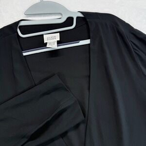 Eileen Fisher Black silk Lightweight Open Cardigan. Good for evening wear.